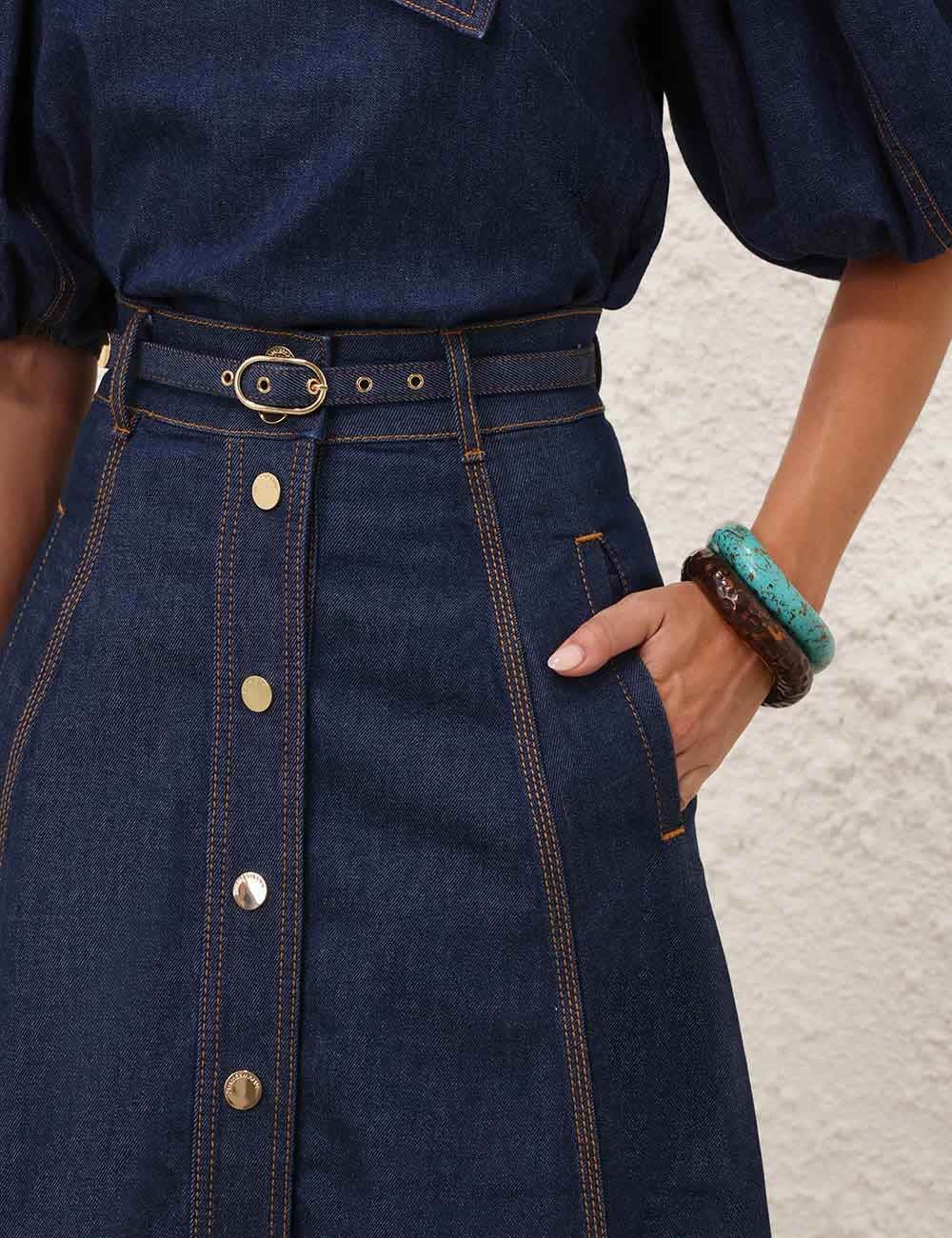 ILLUMINATE A LINE SKIRT - 5