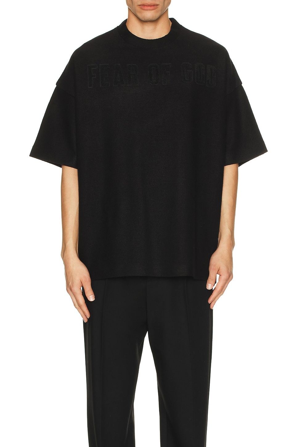 Boiled Wool Logo Patch Short Sleeve Tee - 5