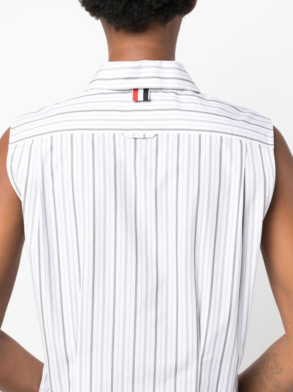 striped sleeveless poplin shirt - 5