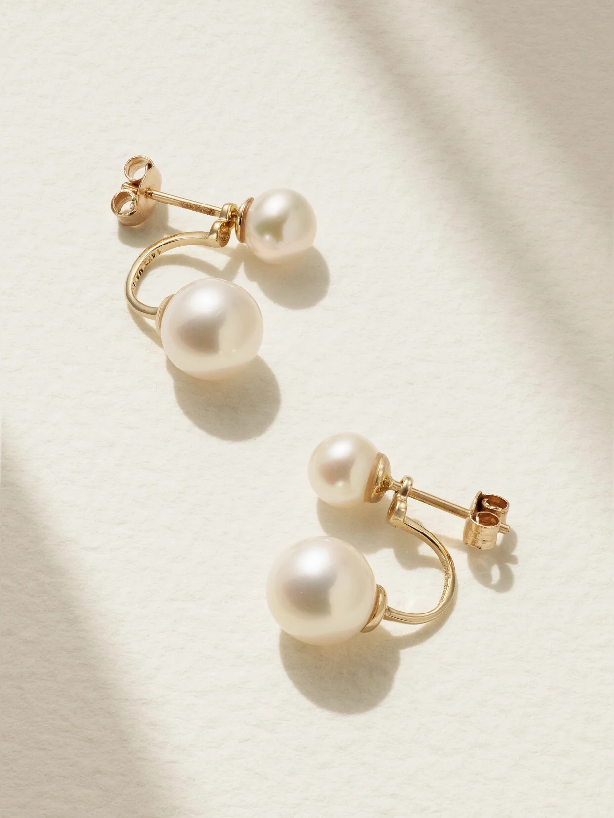 14-karat Gold Pearl Earrings - 1