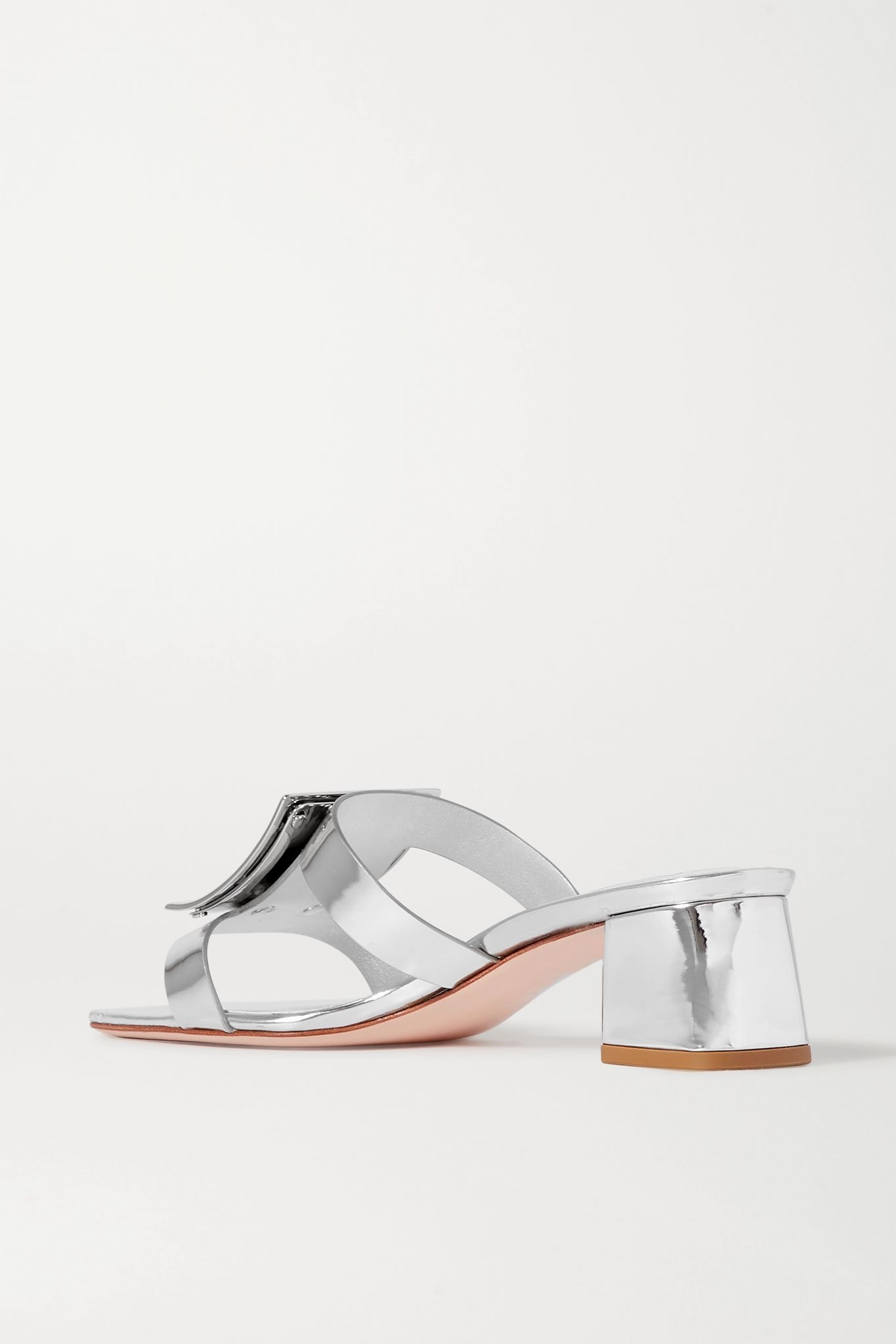 Bikiviv' embellished metallic leather mules - 4