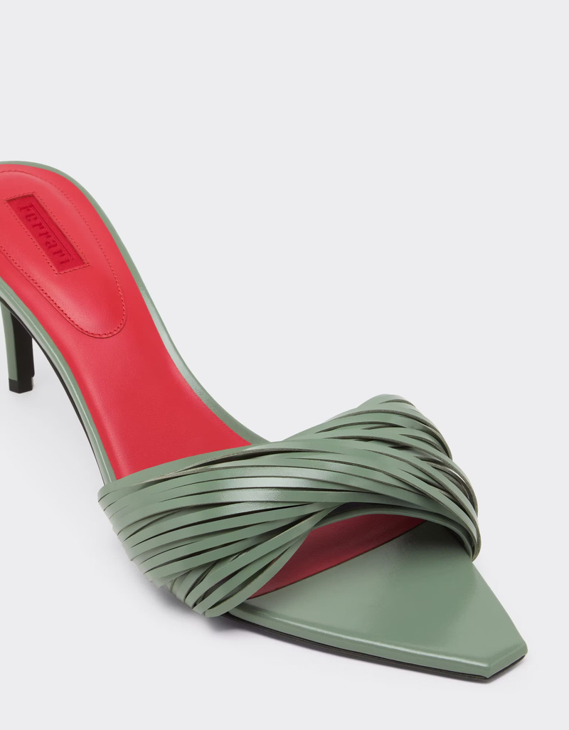 Leather Mules with Carved Fringes 5