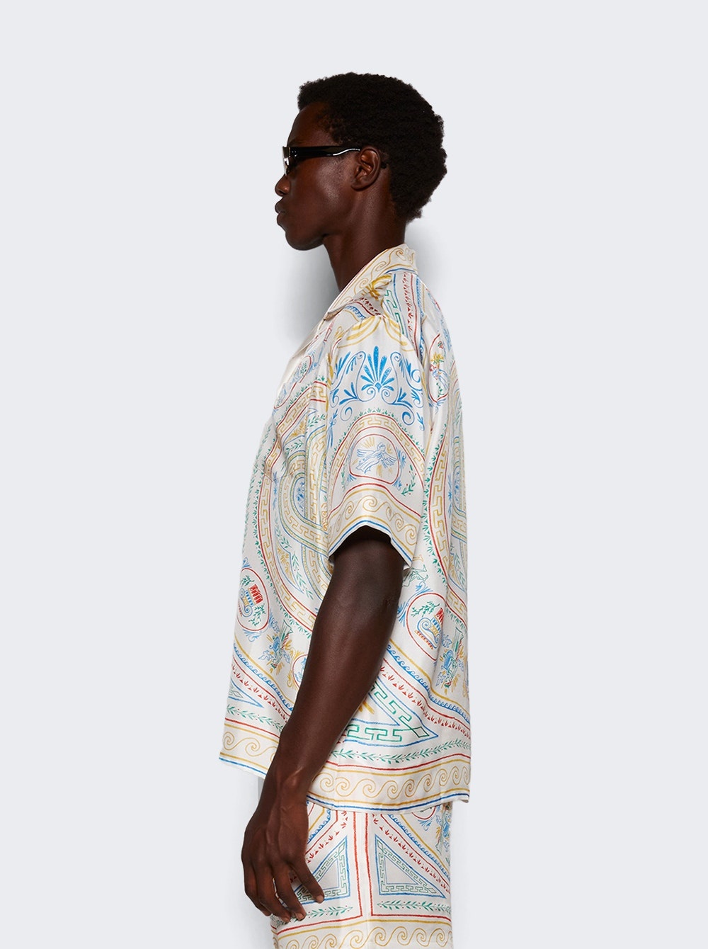 Short Sleeve Cuban Collar Shirt Crayon Vase - 4