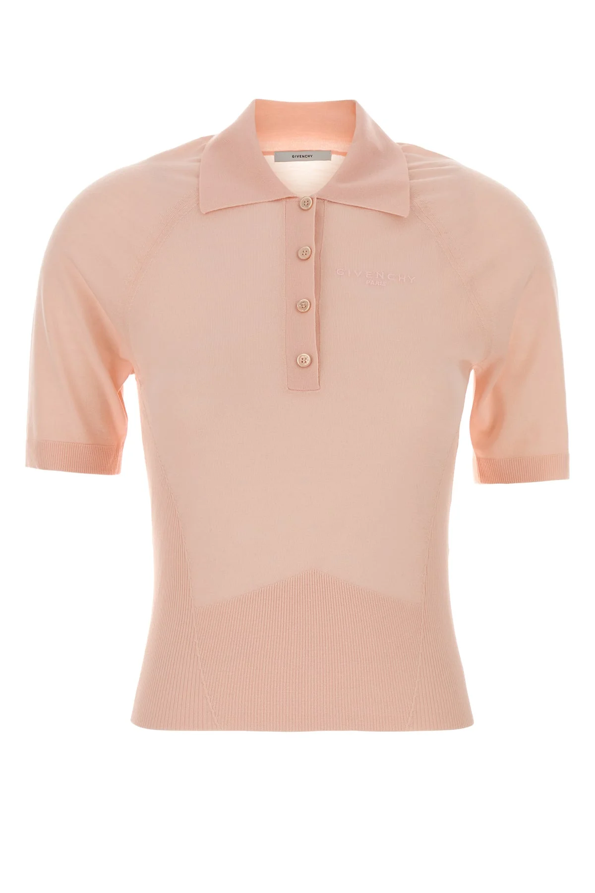 Pink wool polo shirt - 1