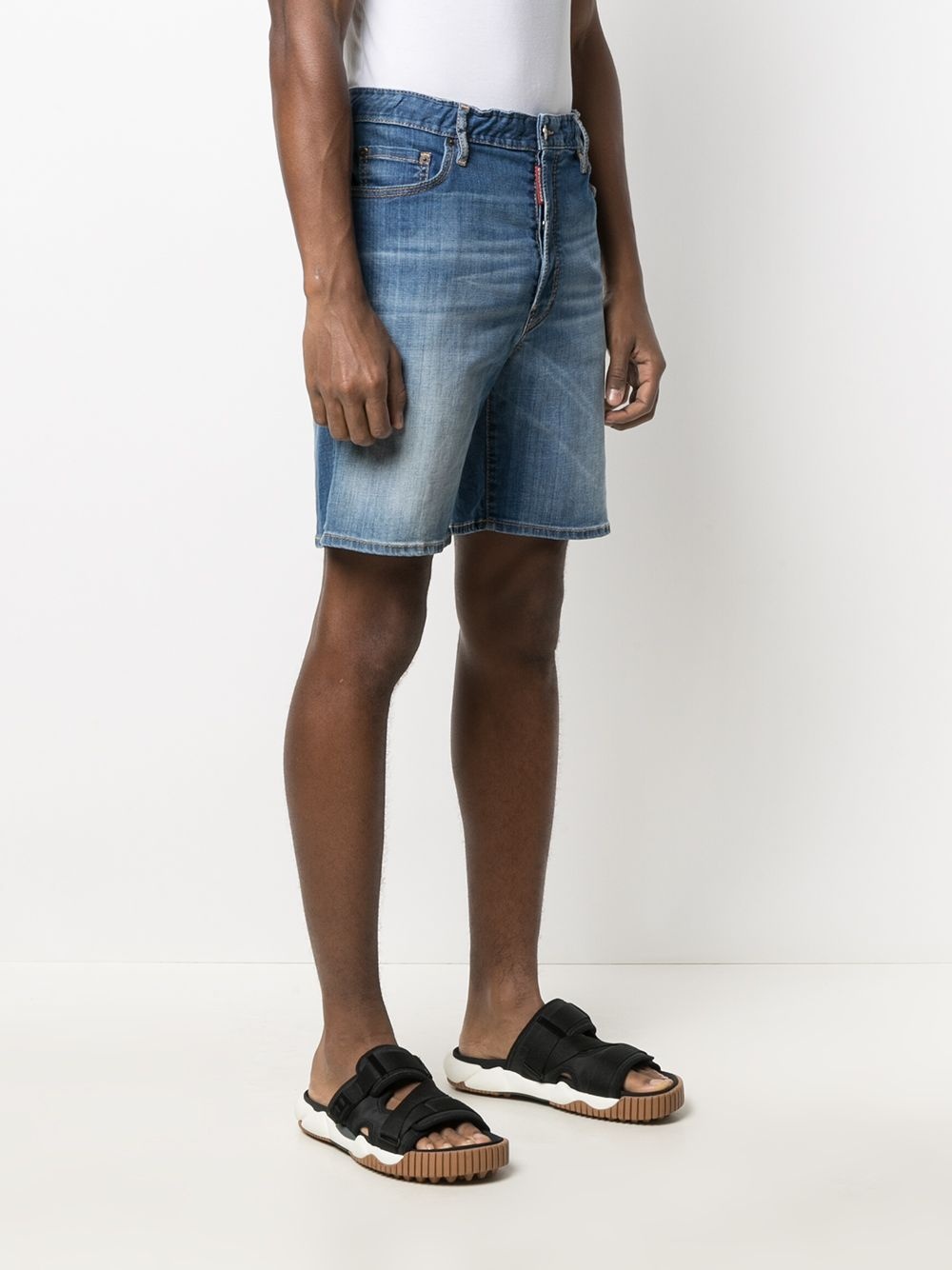 knee-length denim shorts - 3