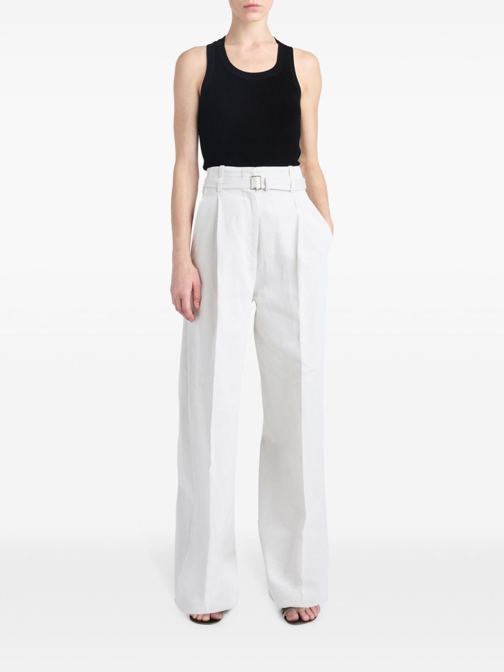 Dana high-waist cotton-linen trousers - 2