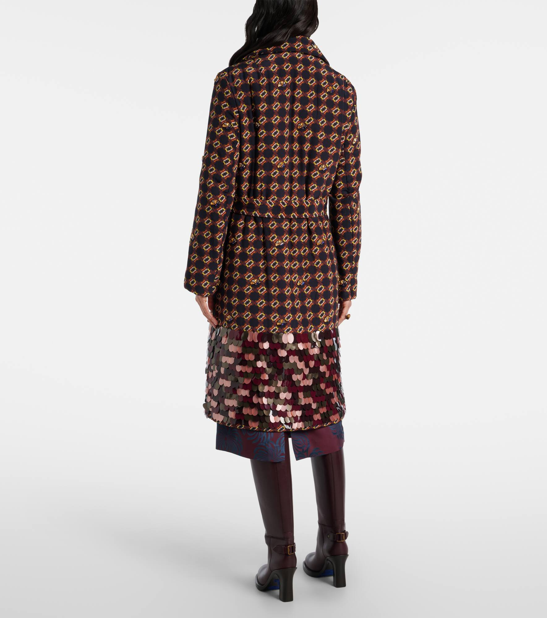 Sequined silk wrap coat - 3