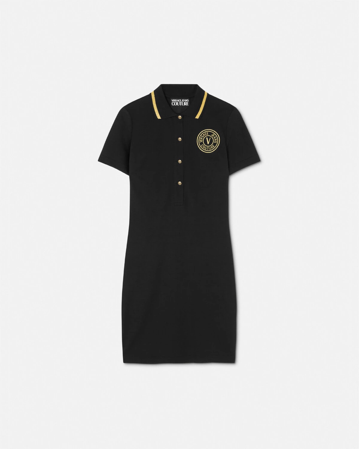 V-Emblem Midi Polo Dress - 1