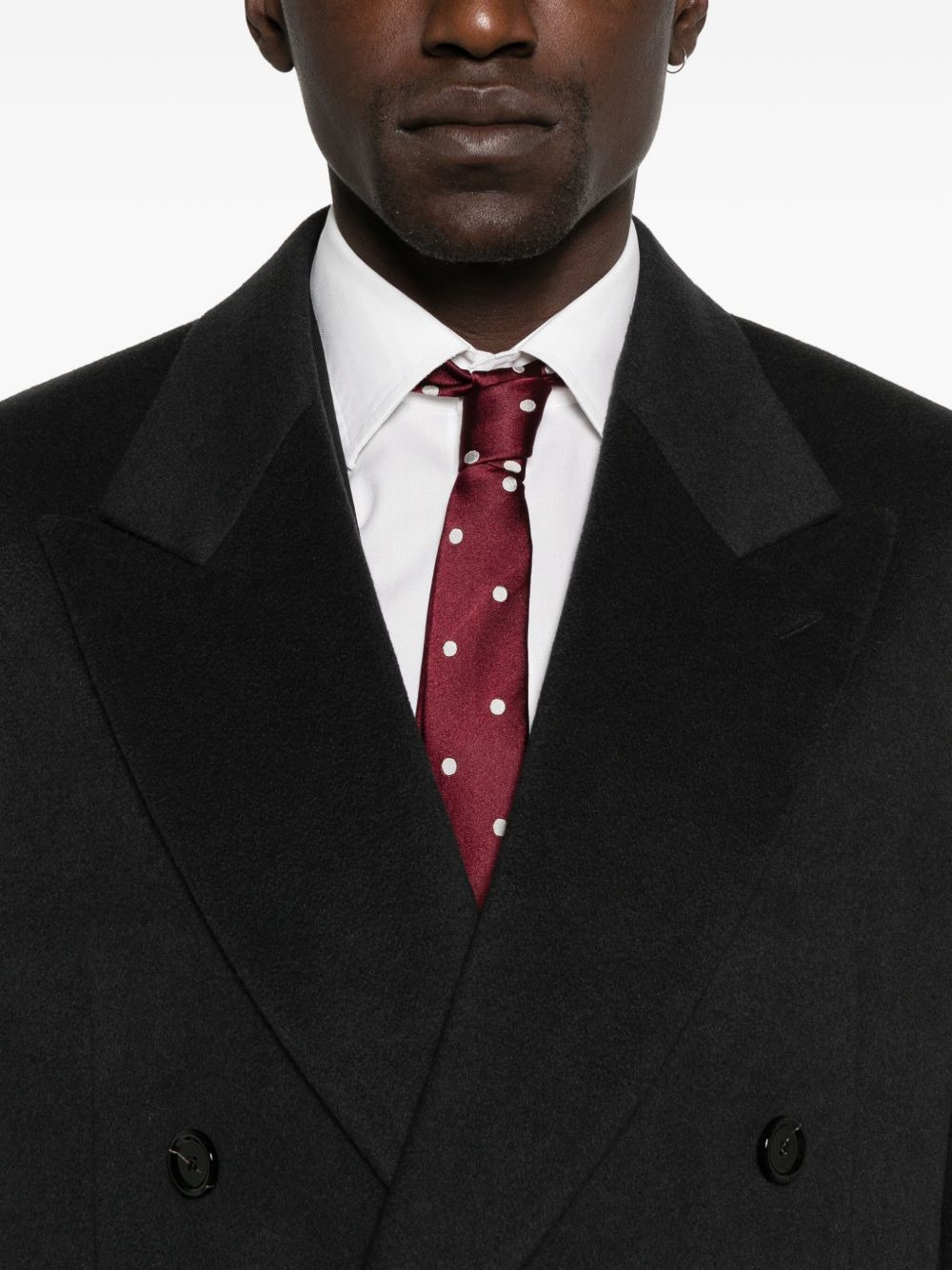 double-breasted cashmere coat - 5