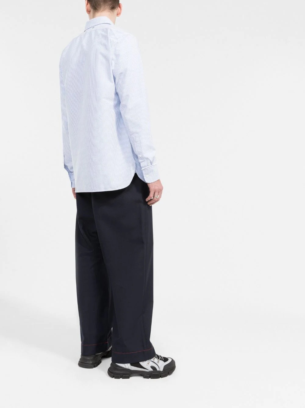 G logo-embroidery striped shirt - 4