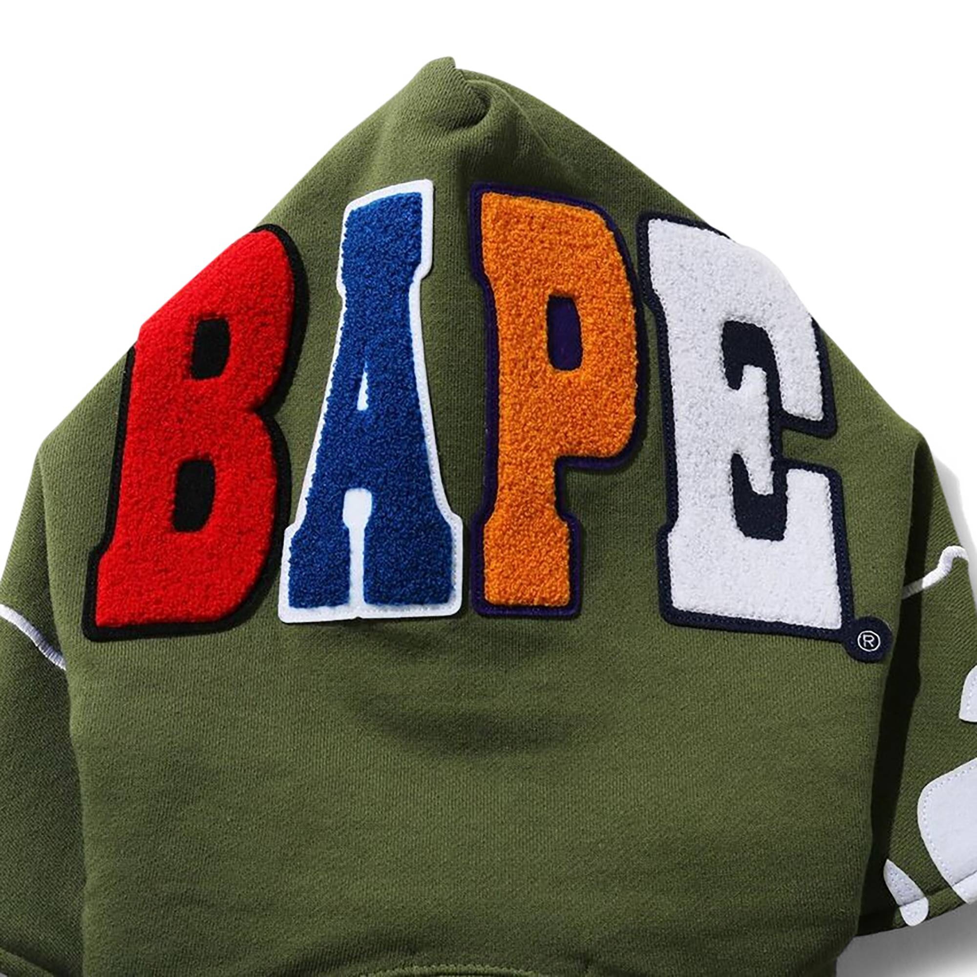 BAPE 2nd Ape Full Zip Hoodie 'Olive' - 3