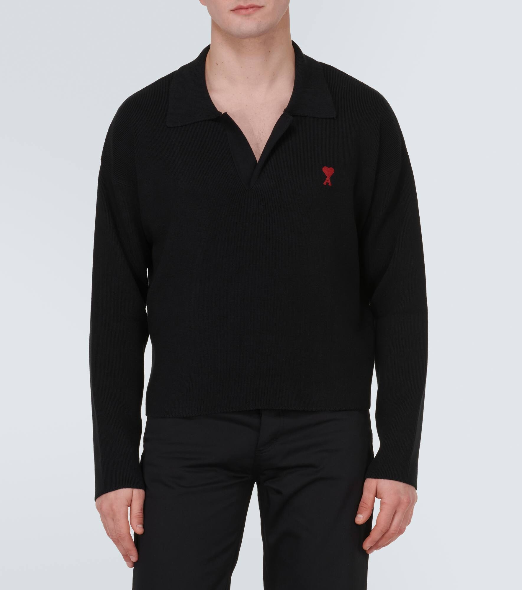 Ami De Cœur cotton-blend polo sweater - 3