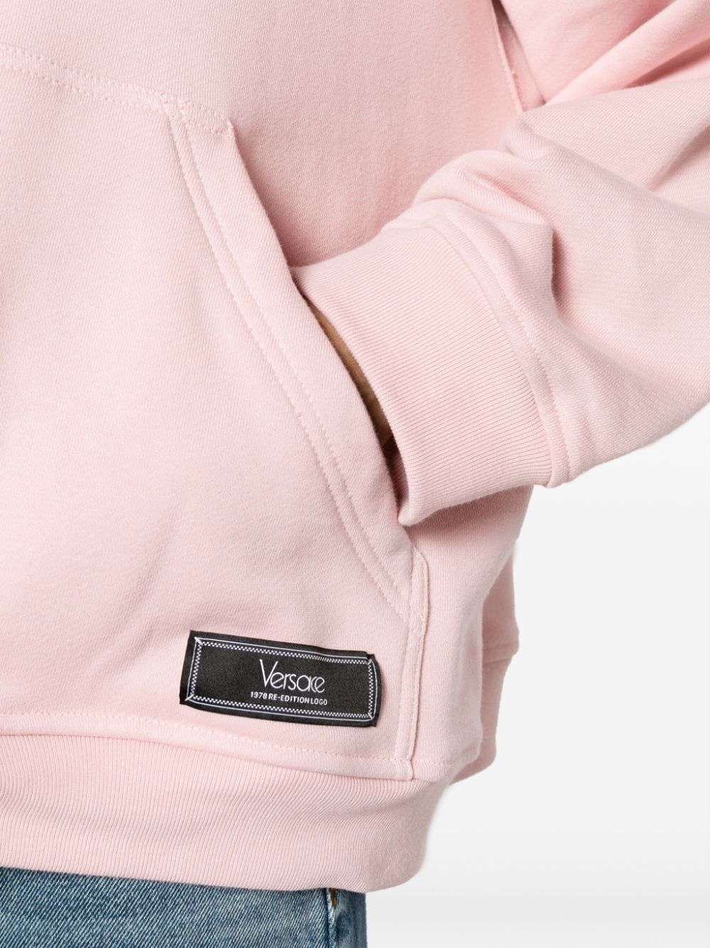 logo-embroidered cotton hoodie - 5