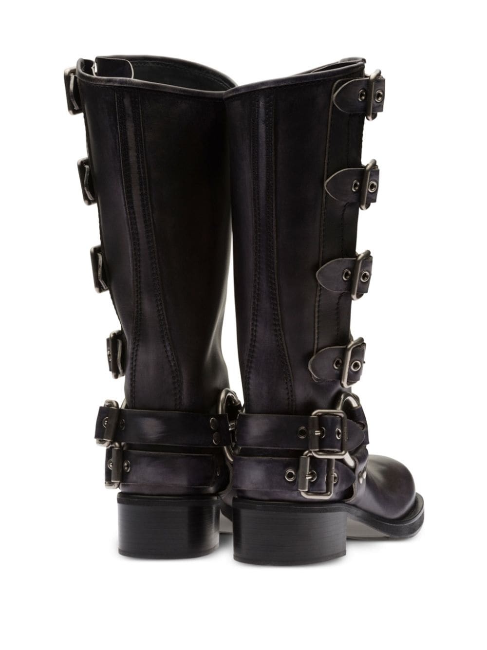 buckle-detail leather boots - 4