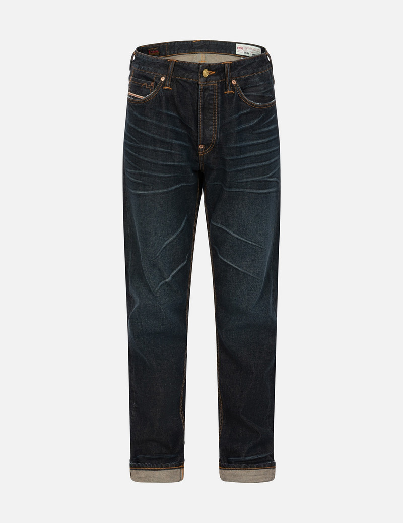 SEAGULL AND KAMON EMBROIDERY MULTI-POCKET CARROT FIT DENIM JEANS #2017 1