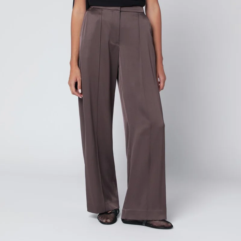 Kyra trousers in blueberry satin - 1