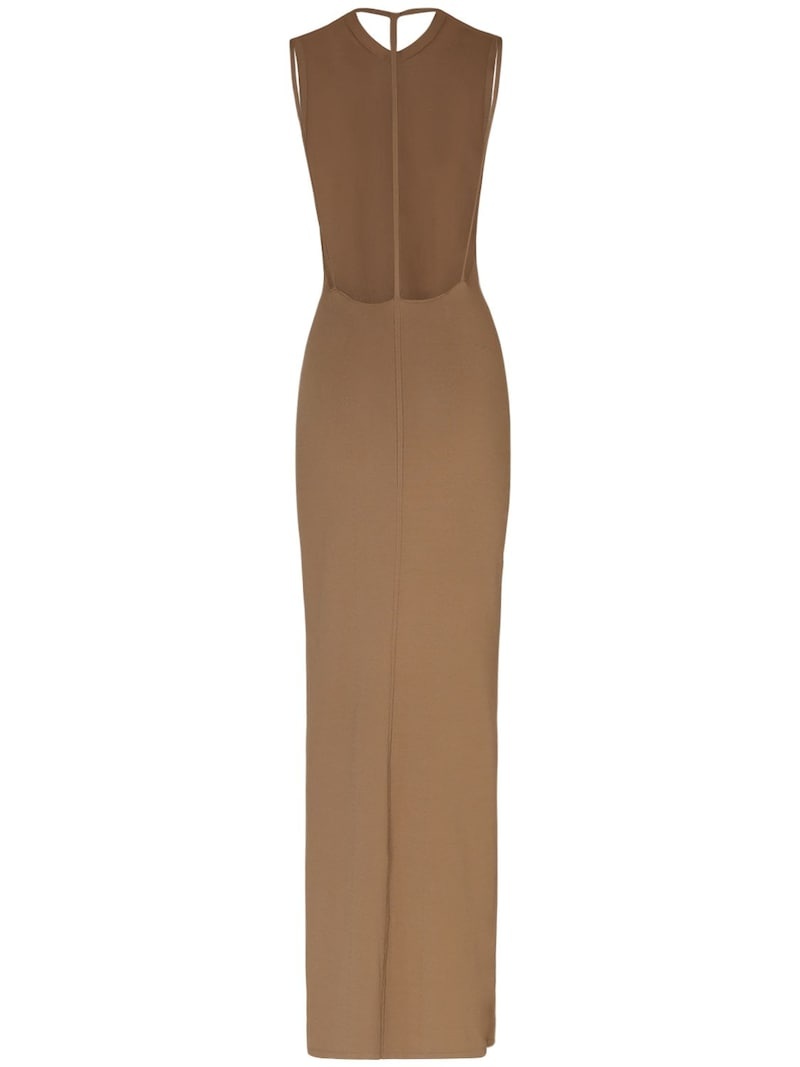 KHAITE Teri viscose midi dress w/open back | luisaviaroma
