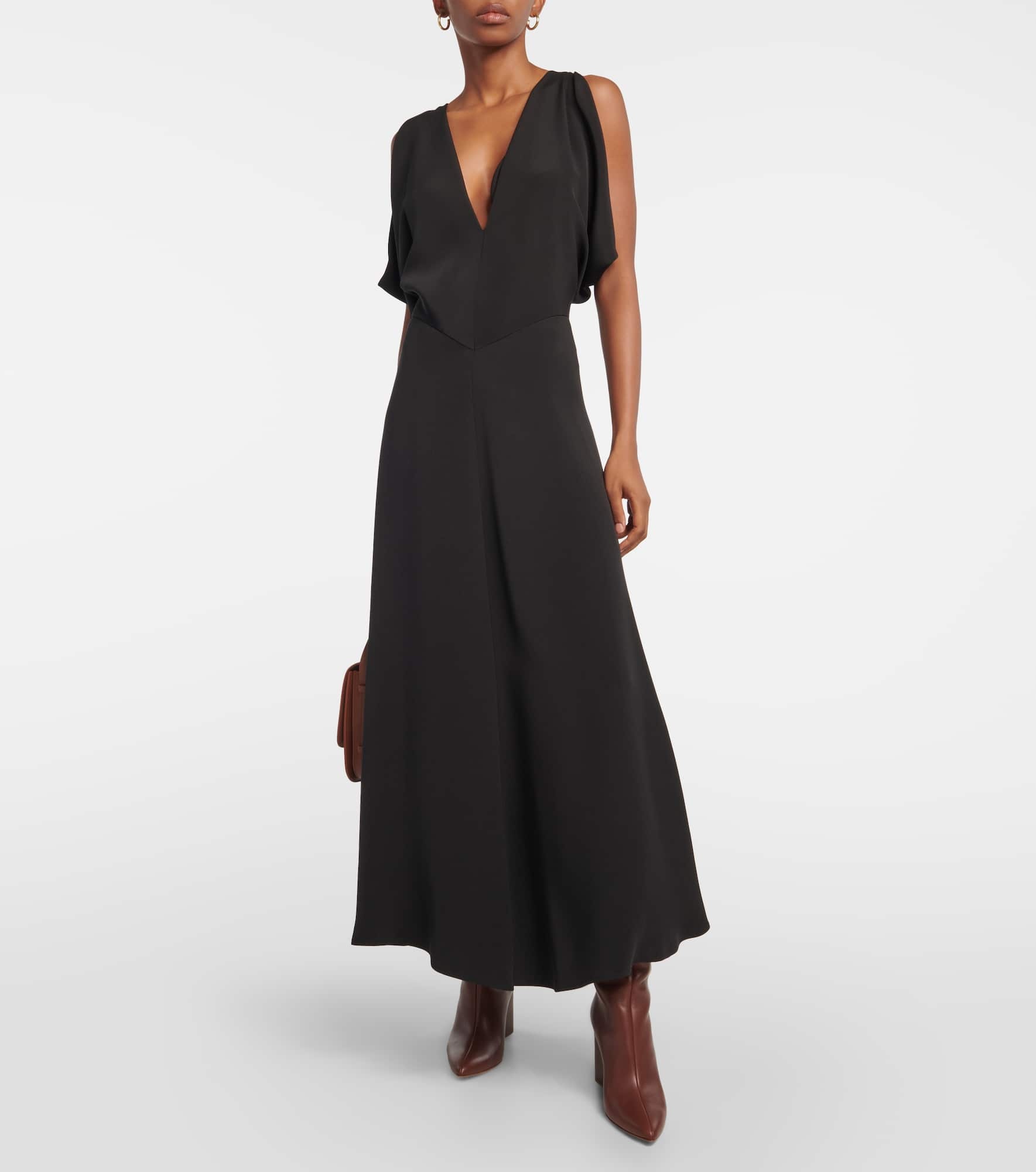 Flared silk maxi dress - 2