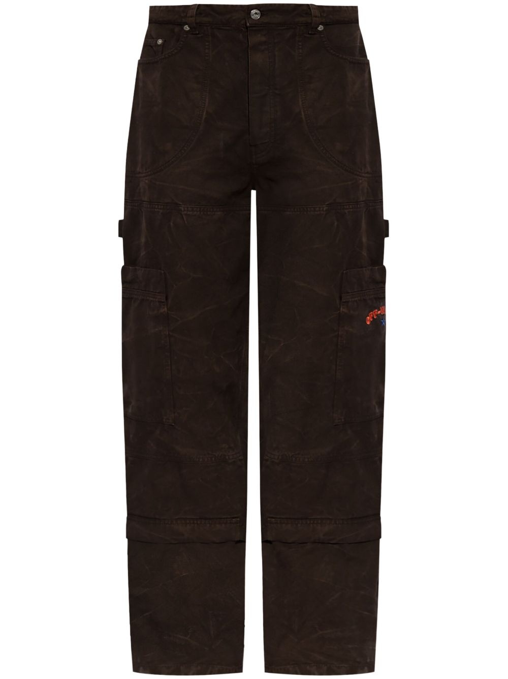 logo-embroidered cargo pants - 1