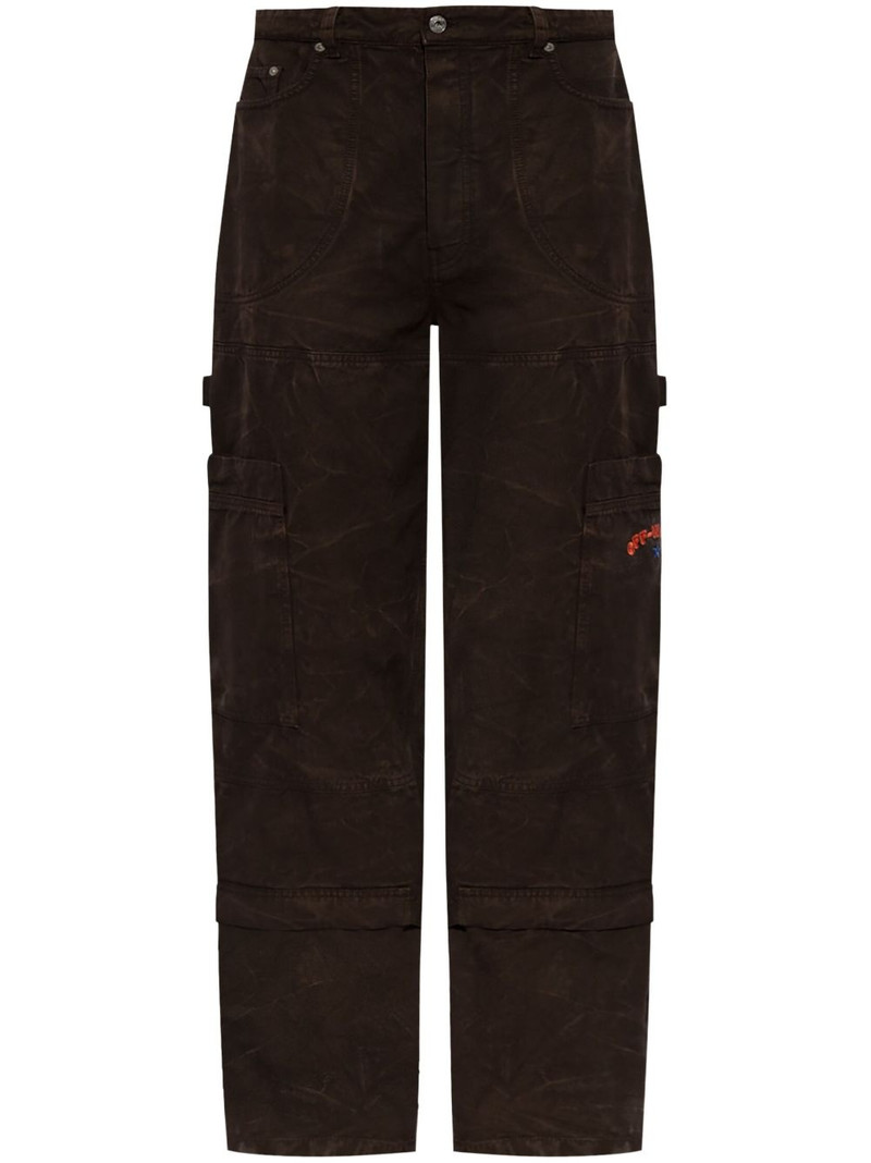 logo-embroidered cargo pants 1