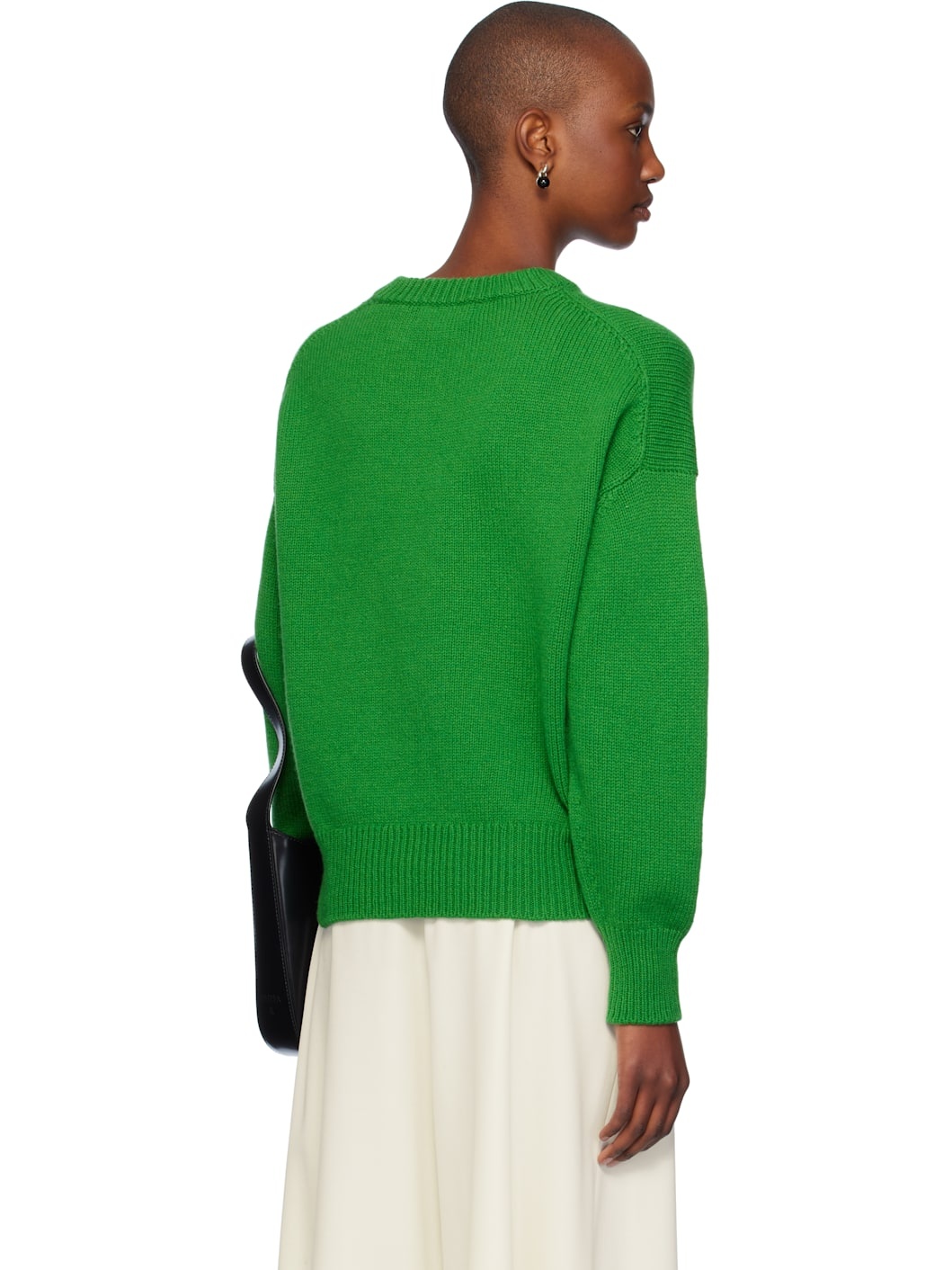 Green Balla Slouch V-Neck Sweater - 3