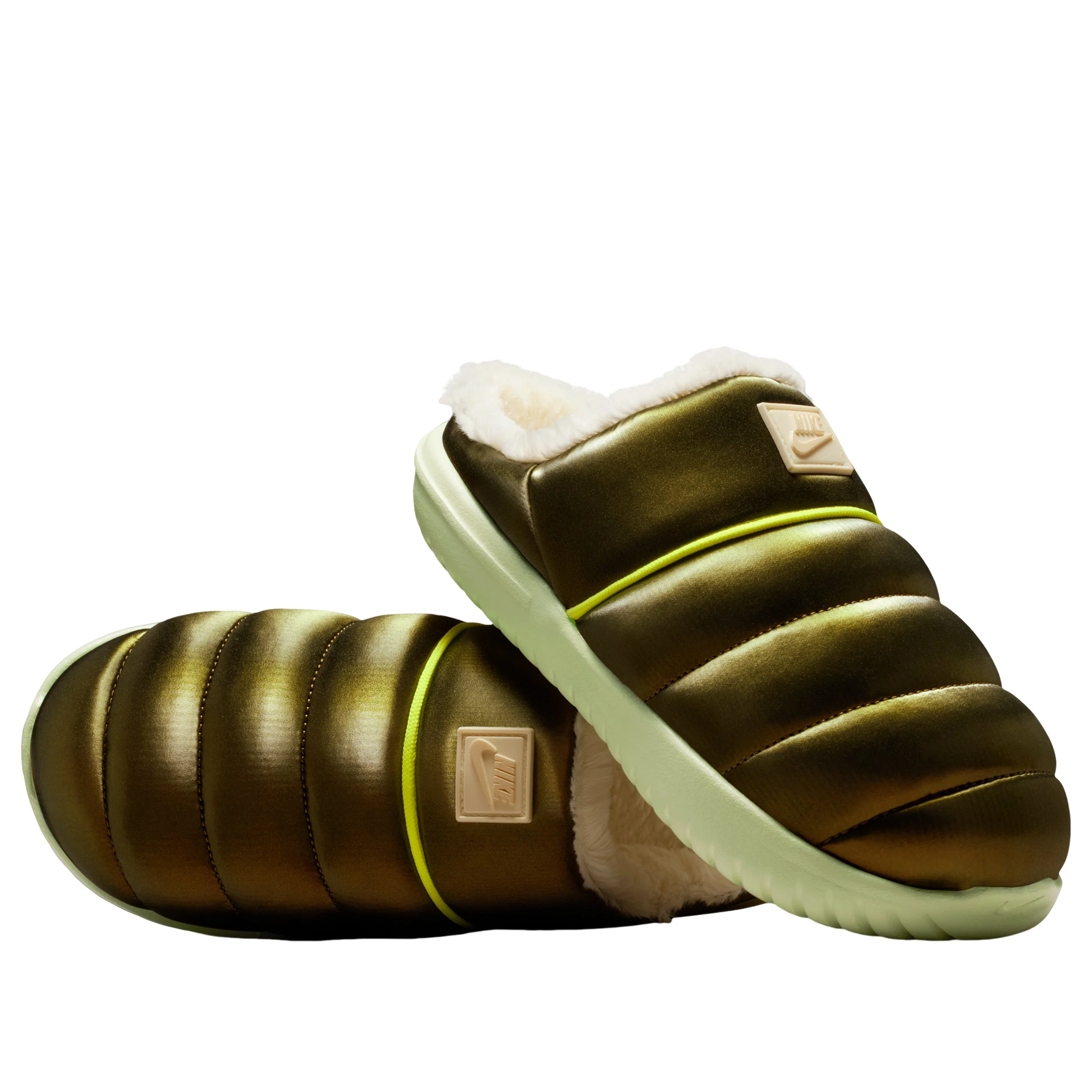 (WMNS) Nike Burrow SE Slides 'Olive Aura Soft Pearl Volt' HV5745-300 - 1