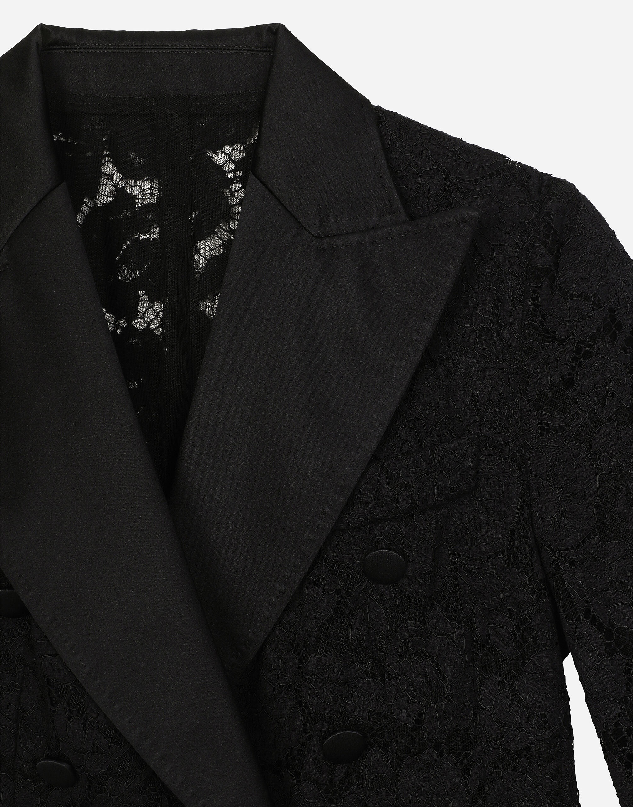 ジャケット DOLCE & GABBANA TURLINGTON JACKET IN CORDONETTO LACE Dolce & Gabbana Double-breasted branded floral cordonetto