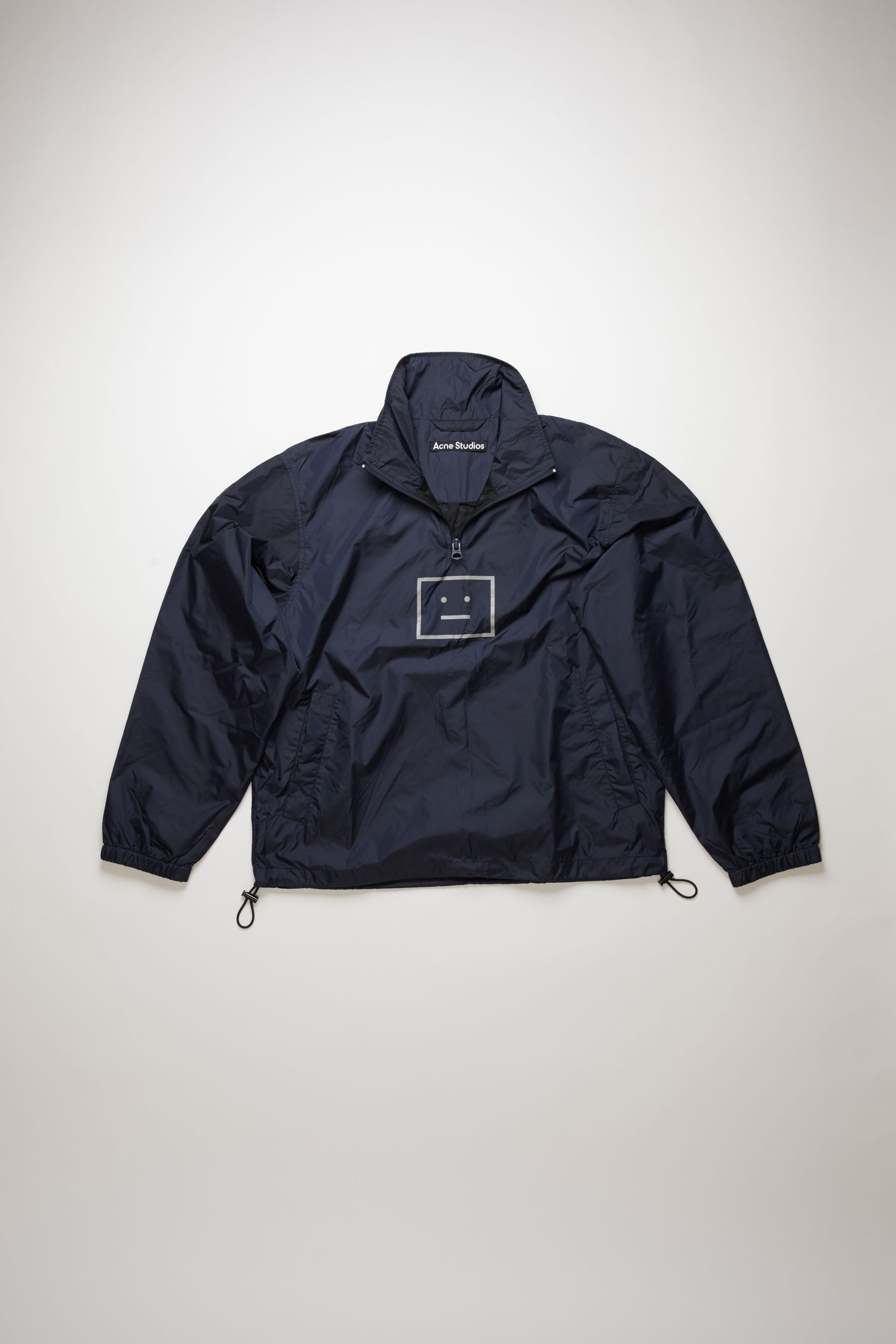 Face motif half-zip jacket navy - 1