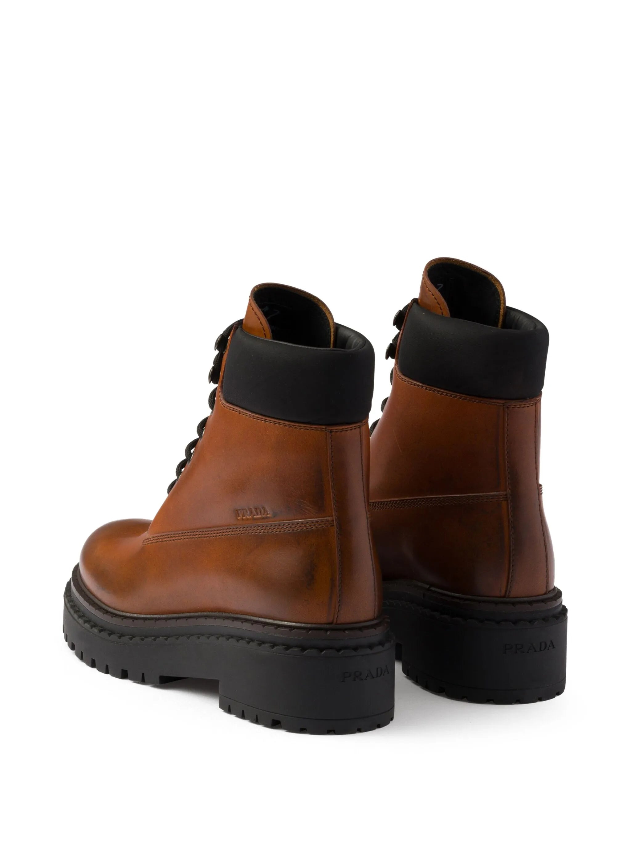 leather combat booties - 4