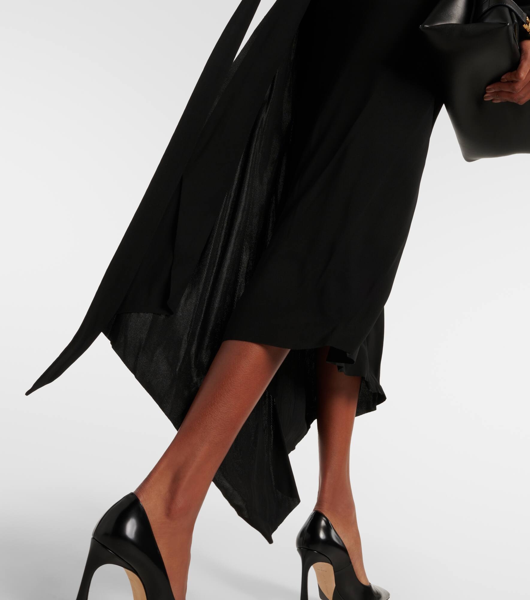 Asymmetric ruched midi dress - 5