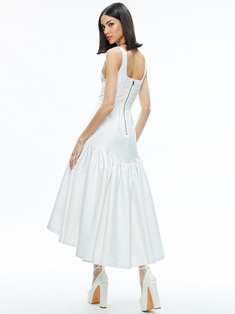 Alice + Olivia DIANA SLEEVELESS STRUCTURED MIDI DRESS outlook