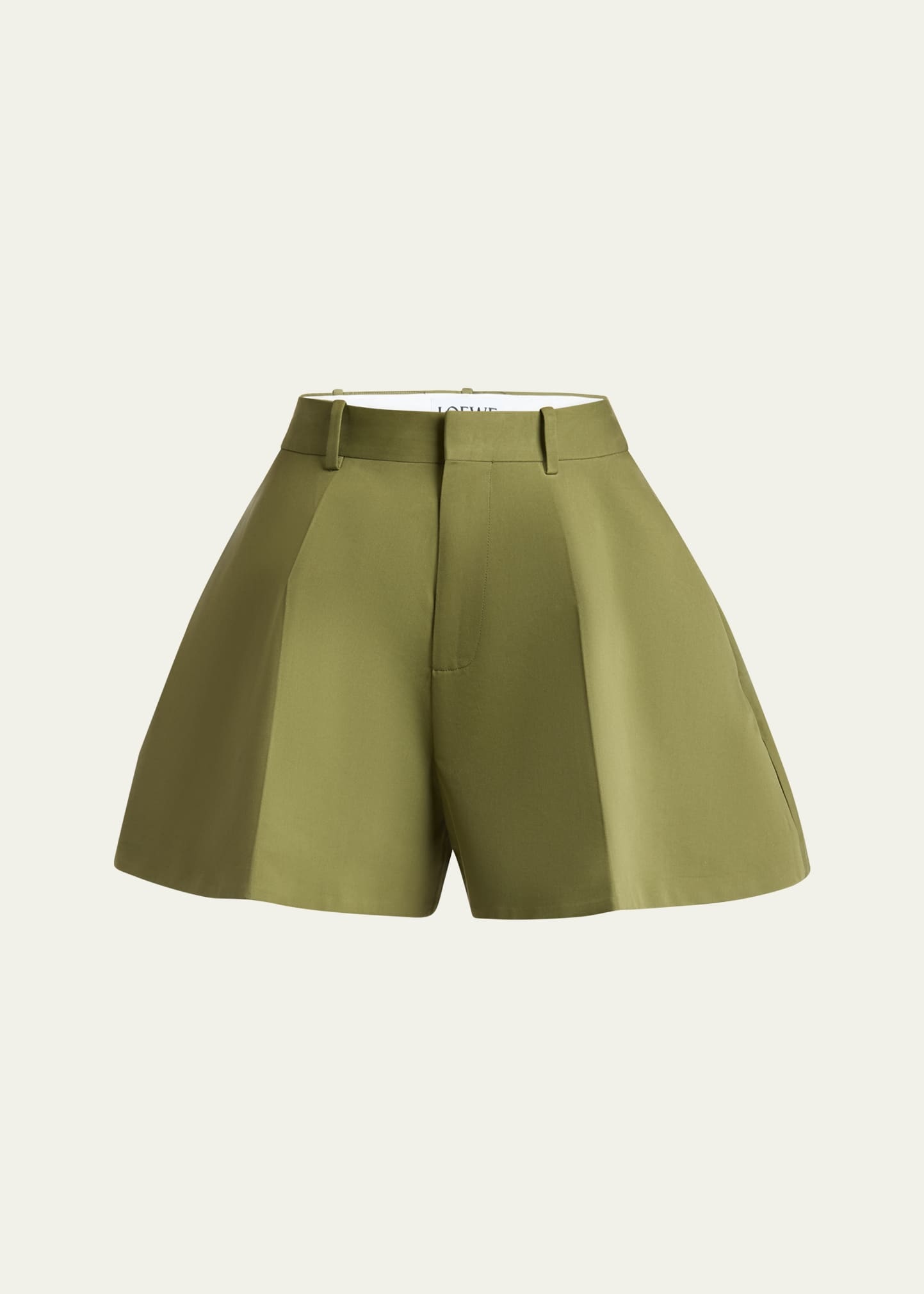 【LOEWE】 Green A-Line Shorts Performance shorts in technical shell Black - LOEWE