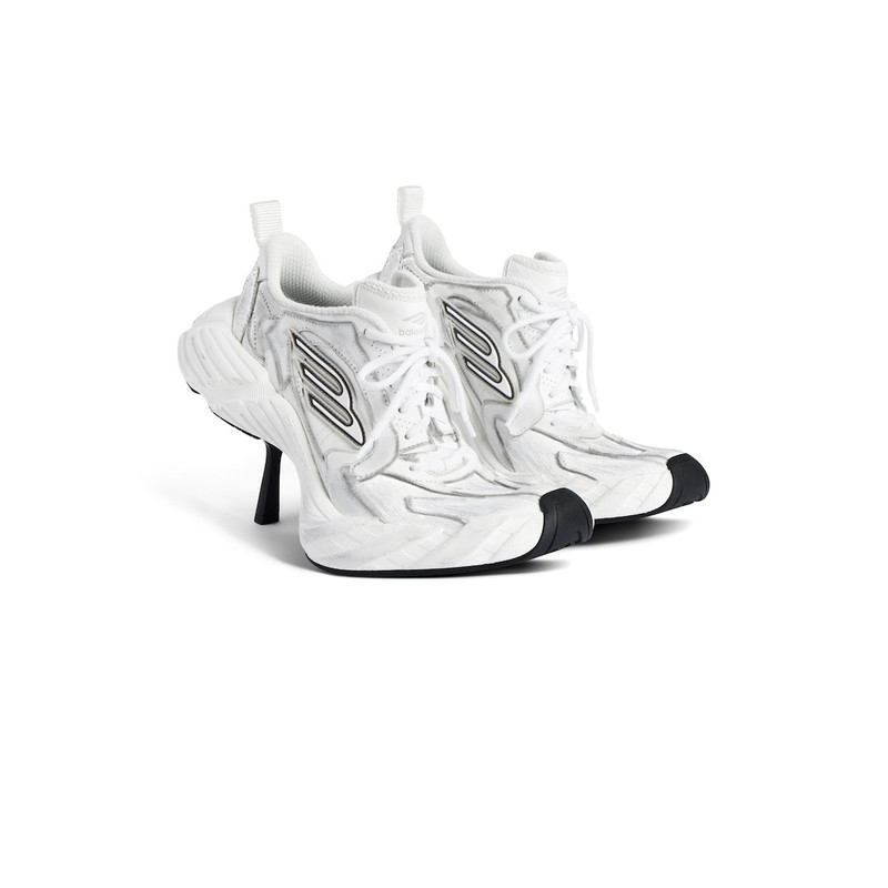 Women's Monday Heel Shoe in White/black/grey 2