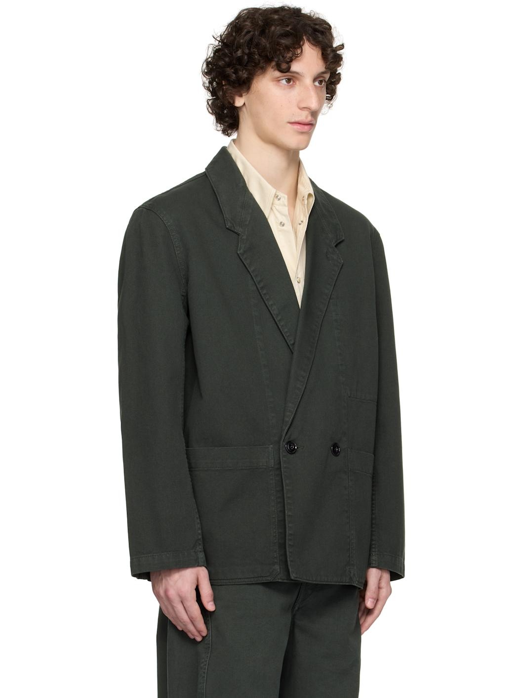 Gray Workwear Denim Blazer - 2