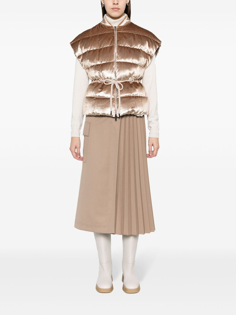PESERICO velvet-effect padded gilet outlook