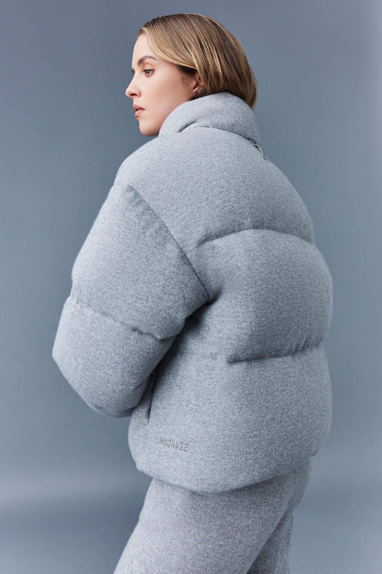 TESSY-K Medium down jacket with cashmere blend shell - 5