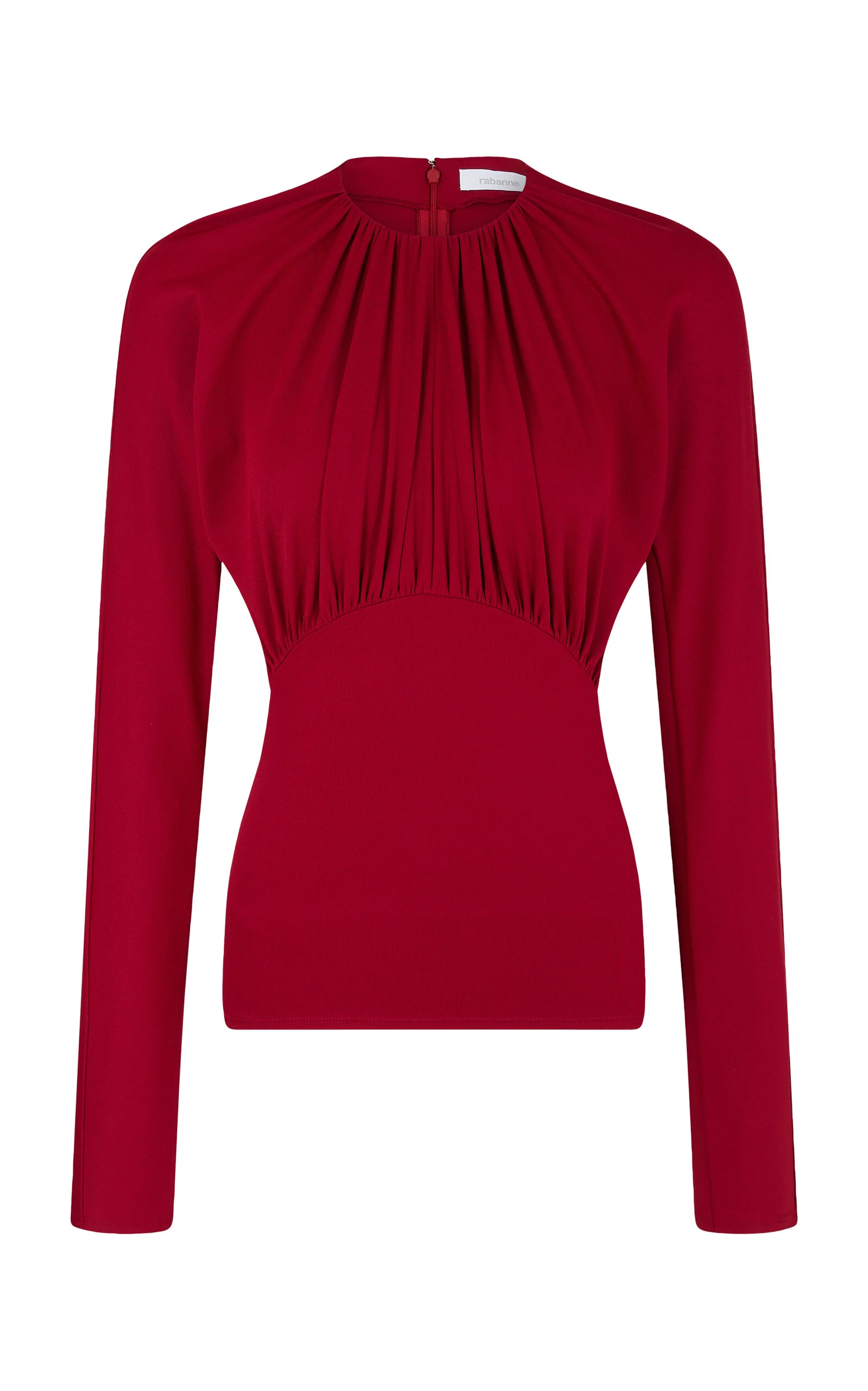 Gathered Bodice Jersey Top red - 1