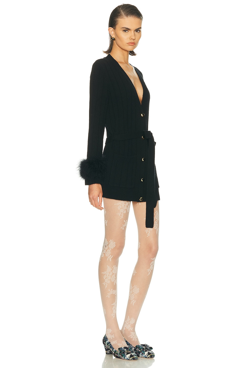 Feather Cuff Cardigan - 2