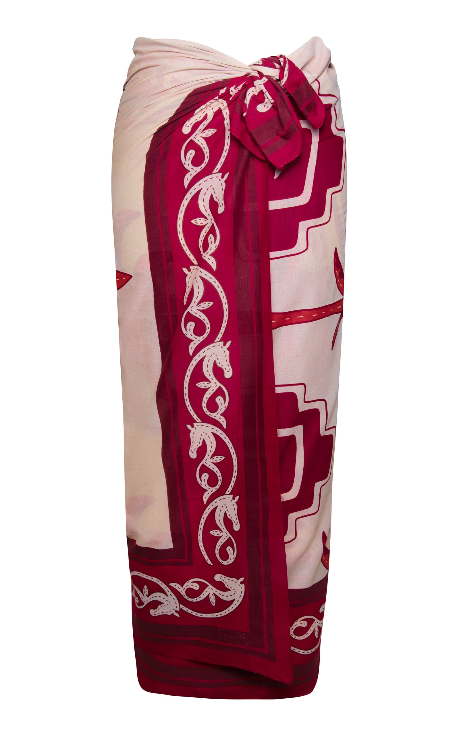 Tropical Equestrian Cotton Pareo red - 2