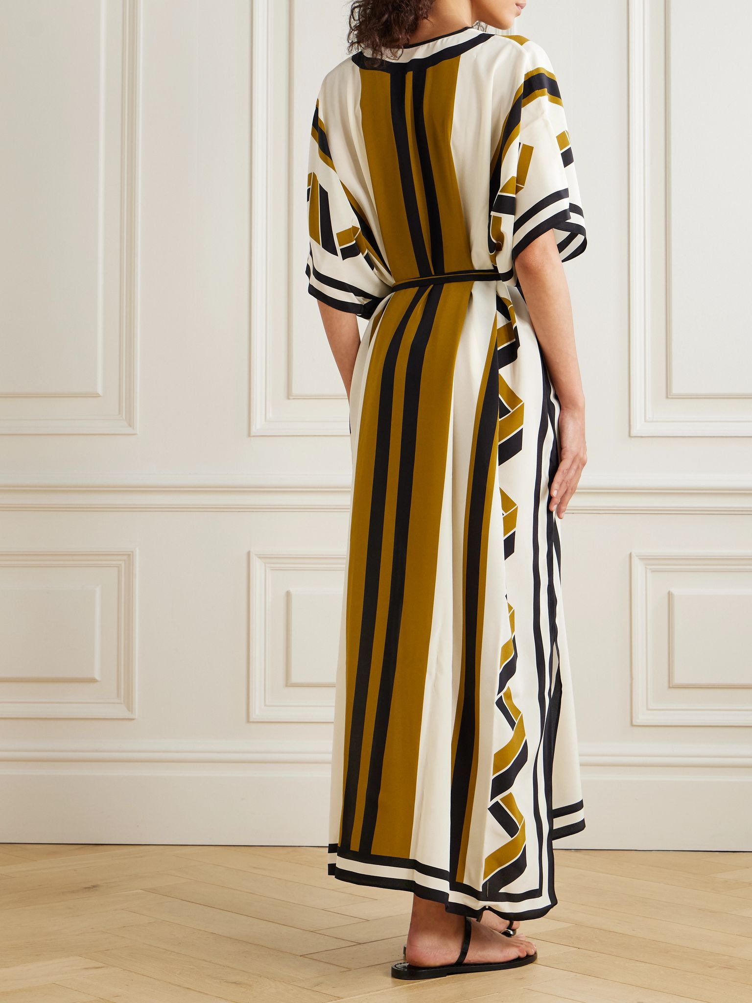 Printed silk-crepe kaftan Multi - 3
