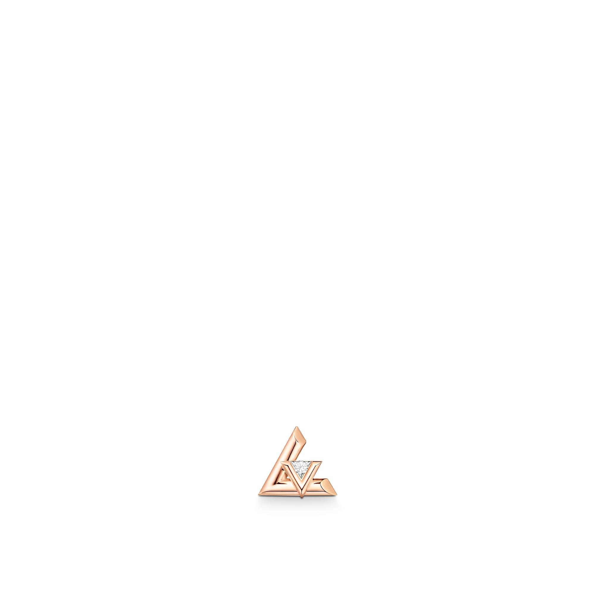 LV Volt One Stud, Pink Gold And Diamond - Per Unit - 1