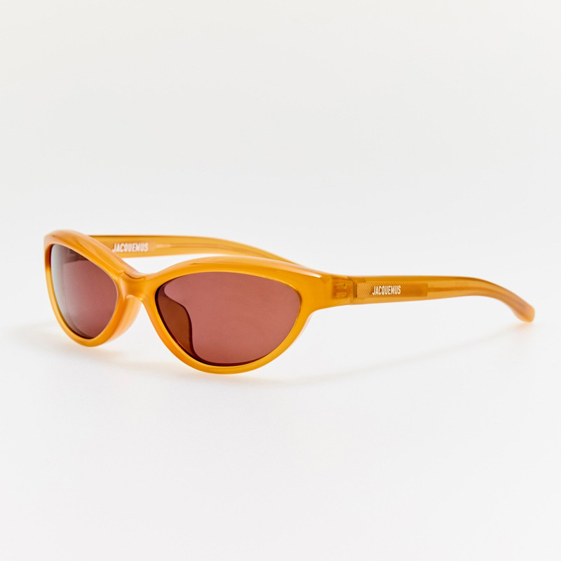 LINDA FARROW Curvo Sunglasses in Caramel outlook