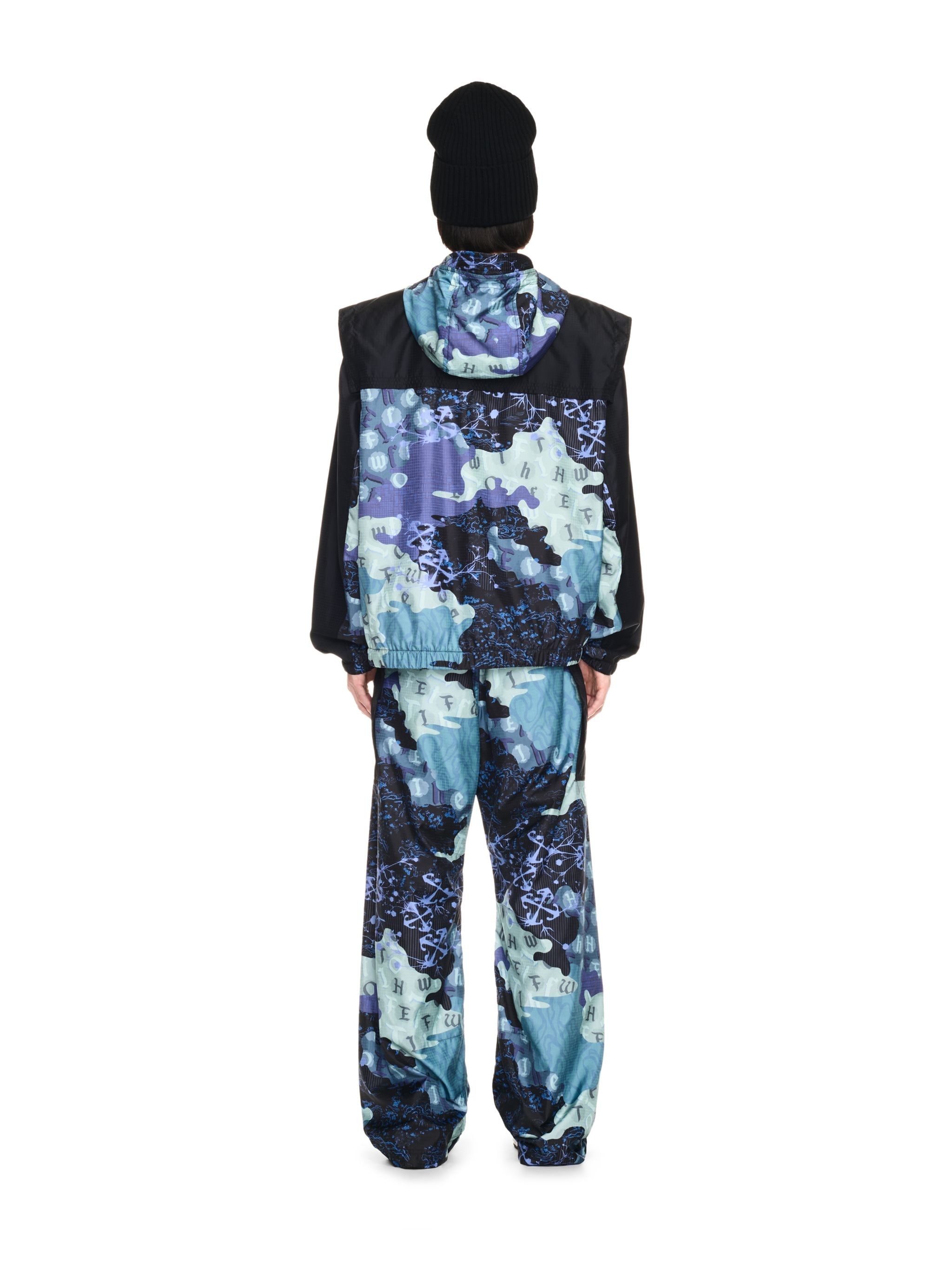 Blue Camo Nylon Cargo Pants - 4