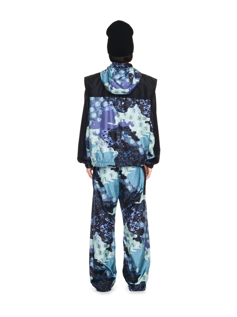 Blue Camo Nylon Cargo Pants 4