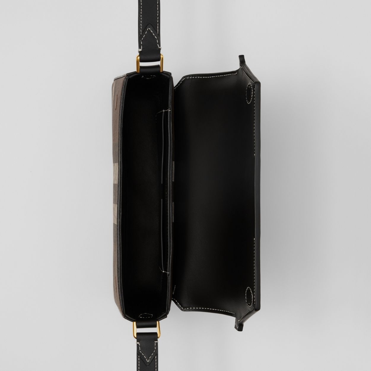 Check and Leather Catherine Shoulder Bag - 4