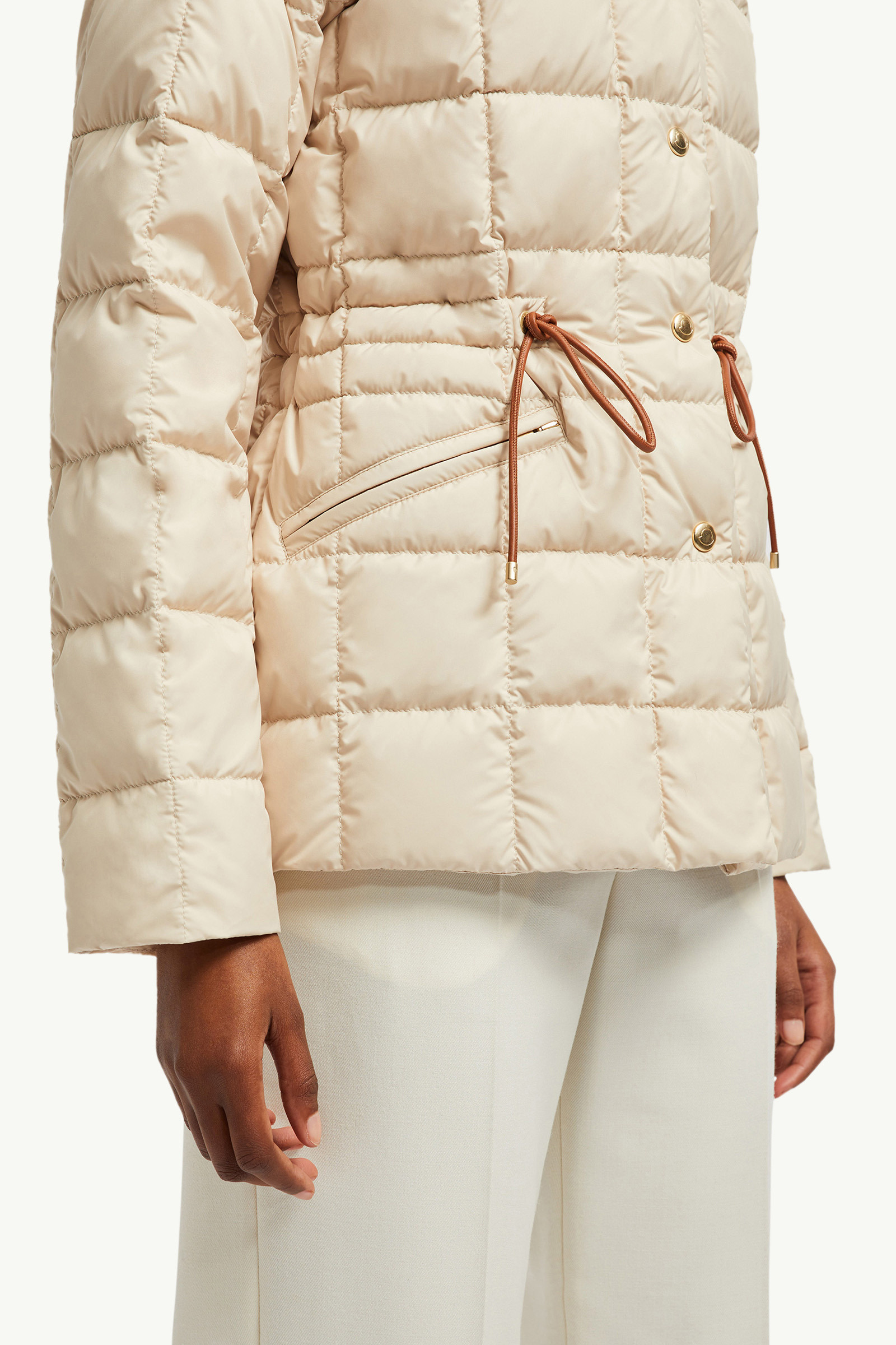 Antigone Leather-Trimmed Short Down Jacket - 6