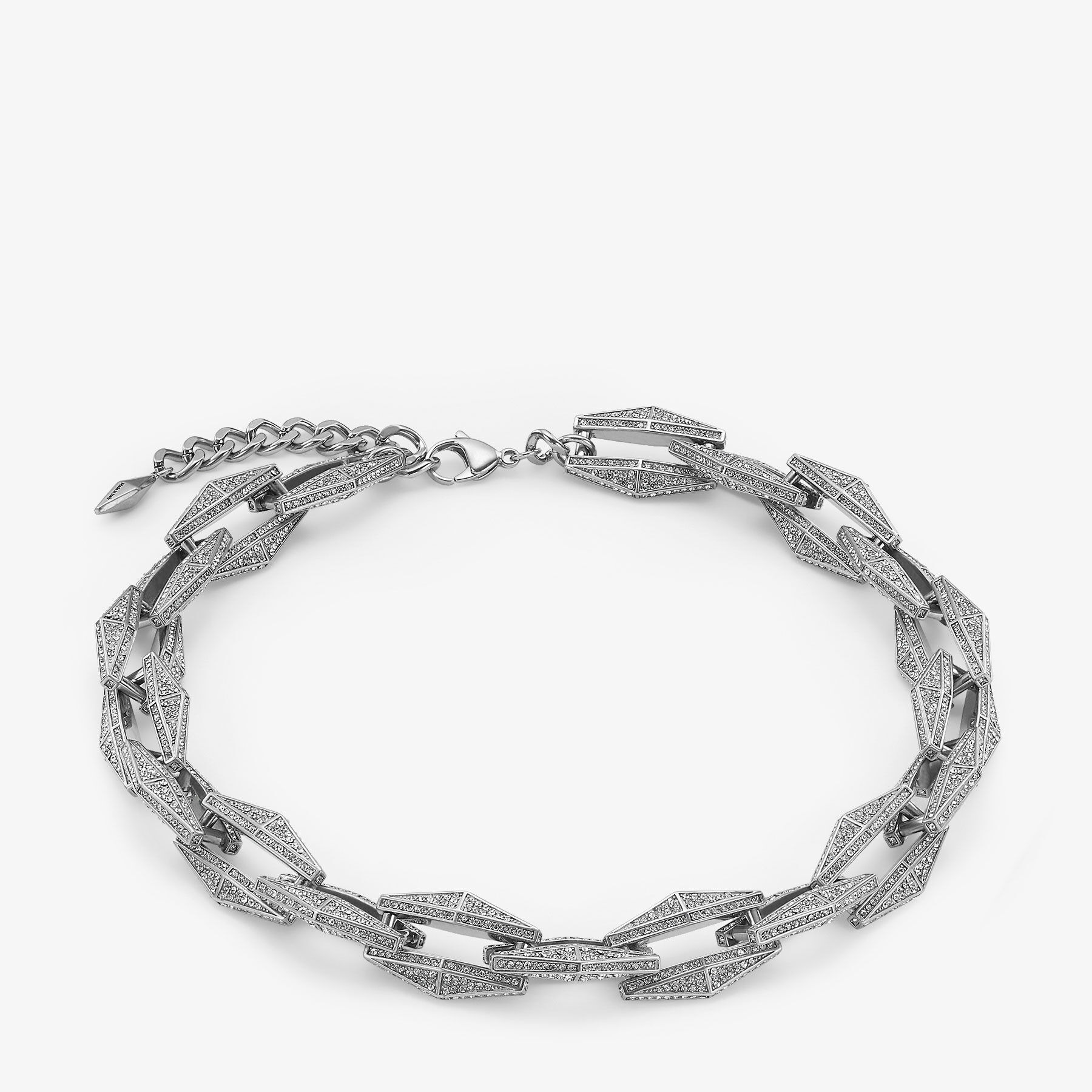 Diamond Chain Necklace
Silver-Finish Chain Necklace with Pave Crystals - 5