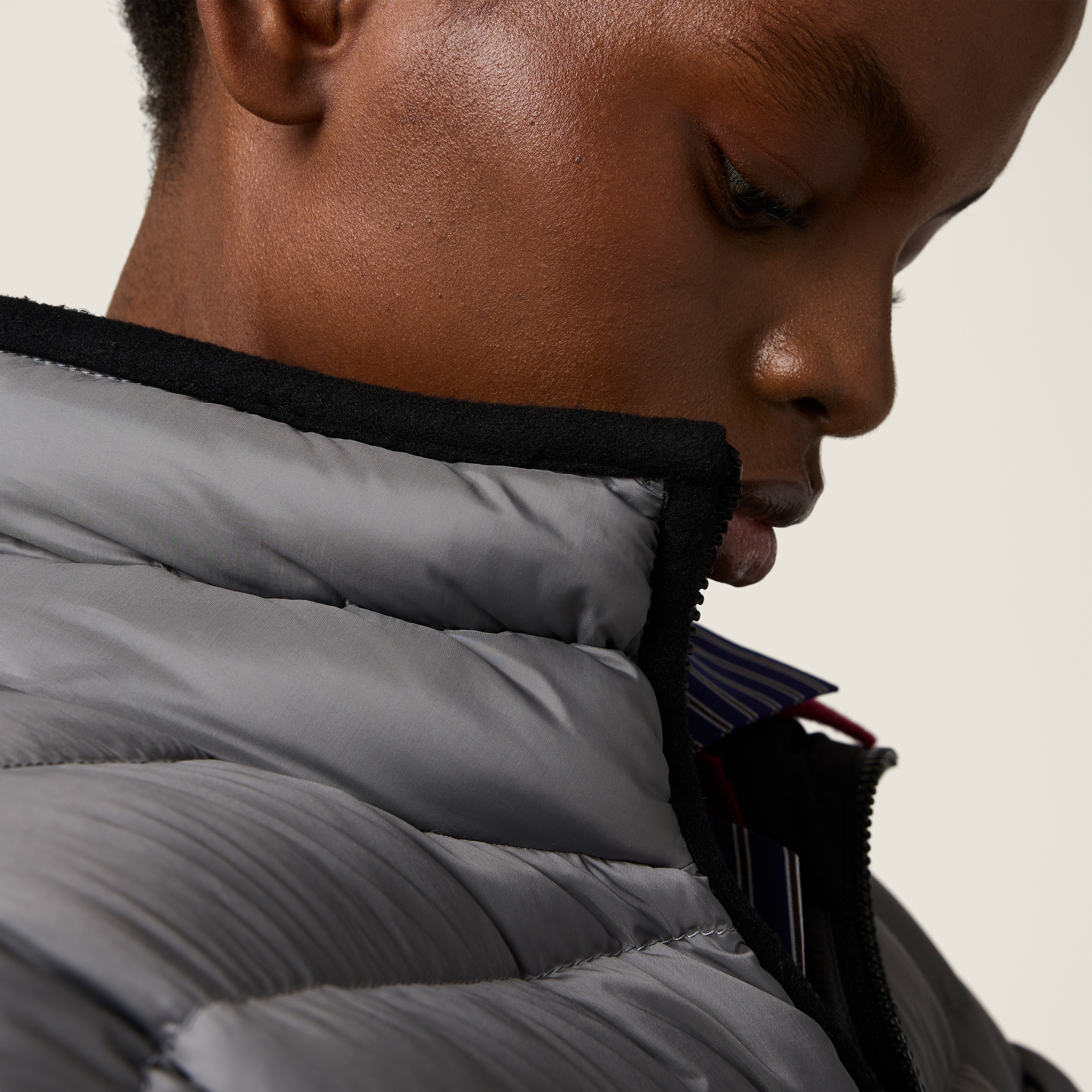 Lightweight pongé down jacket - 4
