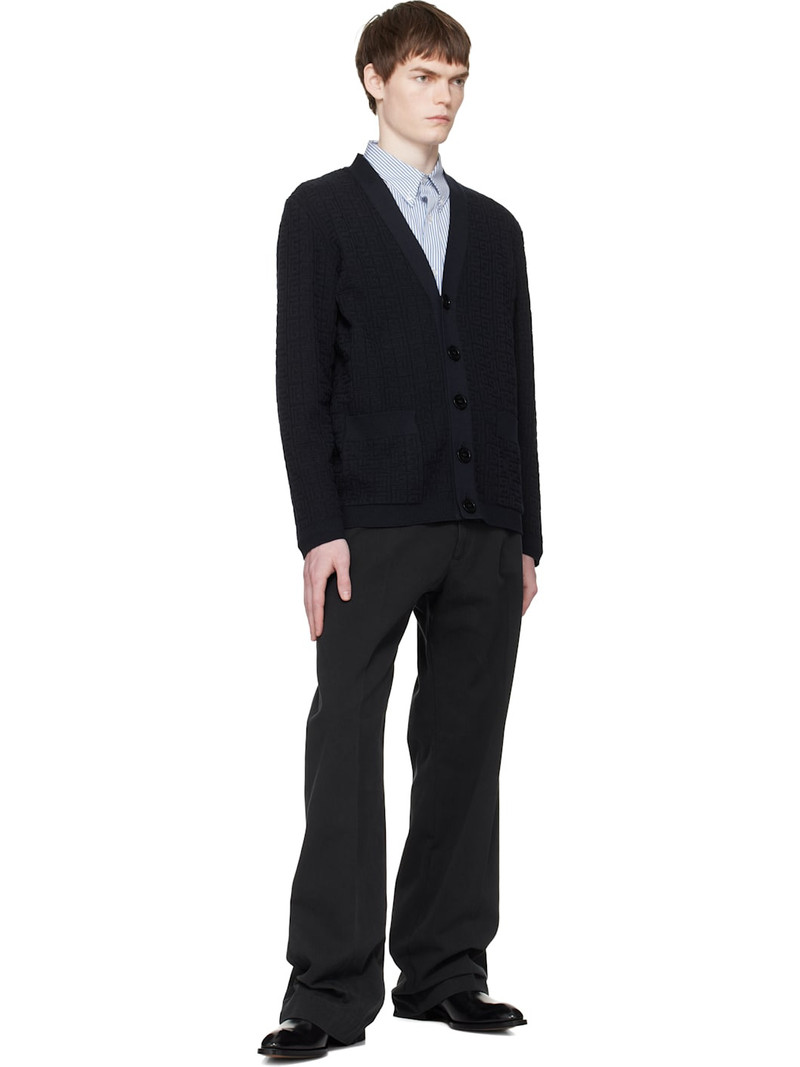 Balmain Navy Monogram Vanise Knit Cardigan outlook