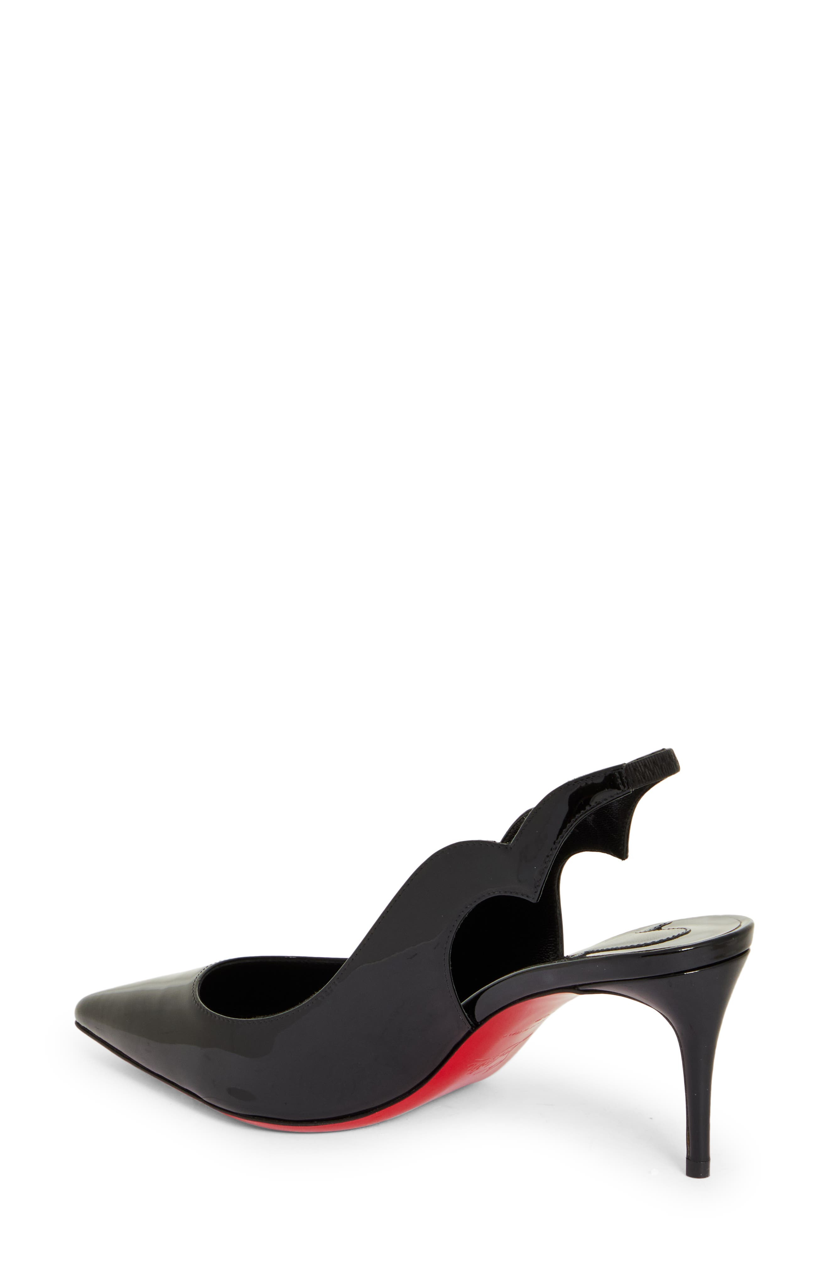 Christian Louboutin Hot Chick Pointed Toe Slingback Pump in B439 Black/Lin Black at Nordstrom - 2